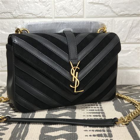 ysl college bag leather and suede|ysl college bag large grey.